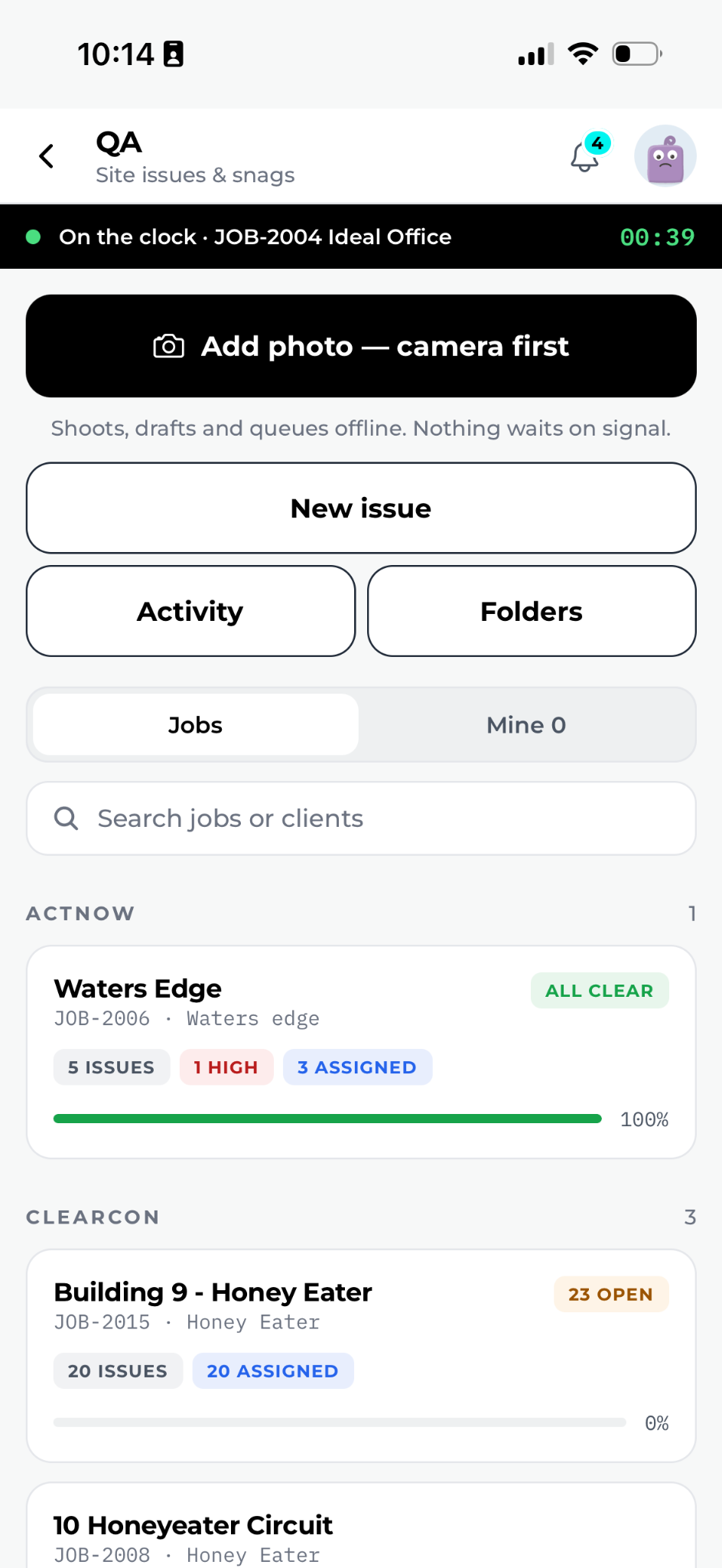 IdealOS quality assurance and site issues